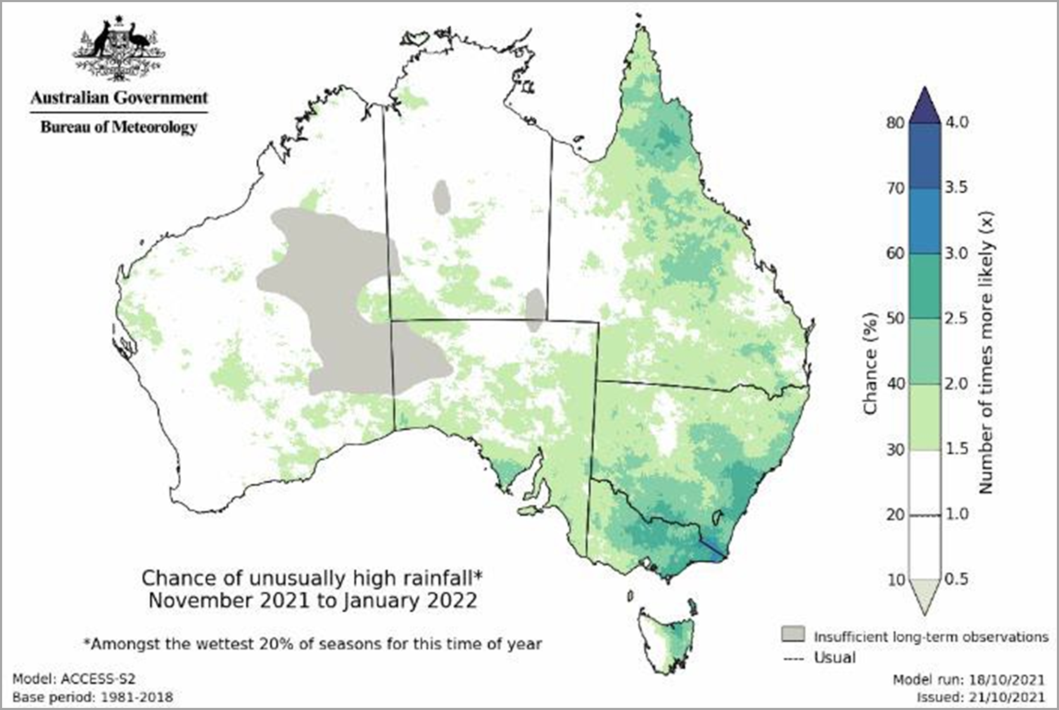 Chance of extreme rainfall map example